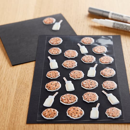 12 Pack: Cookies & Milk Puffy Stickers by Recollections™
